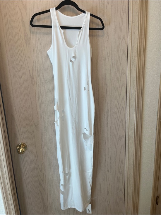 Dresses & Skirts - White Sleeveless Distressed Maxi Dress